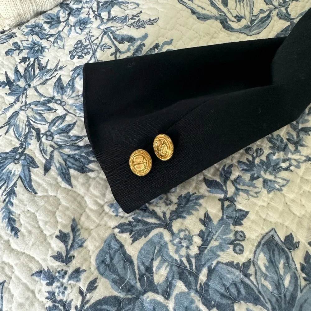 VTG 1990s Christian Dior Blazer Navy Blue Size Small